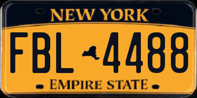 NY license plate FBL4488