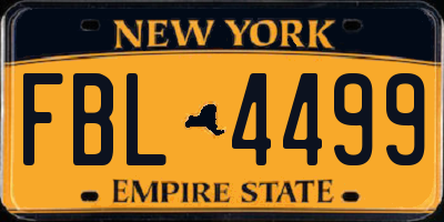NY license plate FBL4499