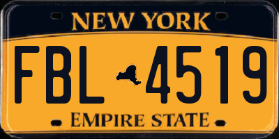 NY license plate FBL4519