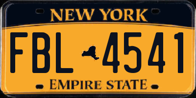 NY license plate FBL4541