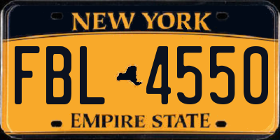 NY license plate FBL4550