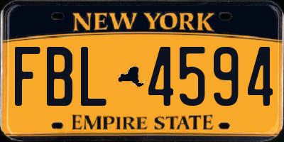 NY license plate FBL4594