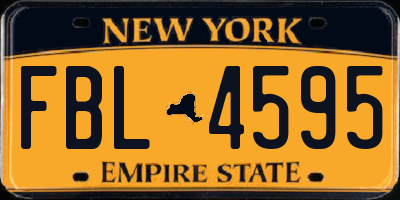 NY license plate FBL4595