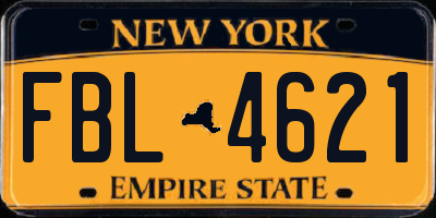 NY license plate FBL4621