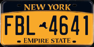 NY license plate FBL4641