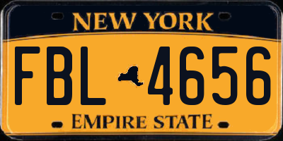 NY license plate FBL4656