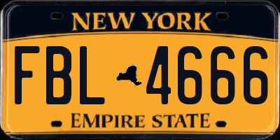 NY license plate FBL4666