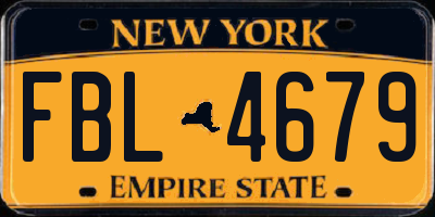 NY license plate FBL4679