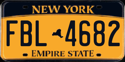 NY license plate FBL4682