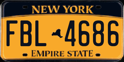 NY license plate FBL4686