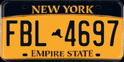 NY license plate FBL4697