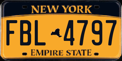 NY license plate FBL4797