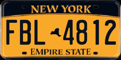 NY license plate FBL4812
