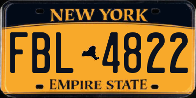 NY license plate FBL4822