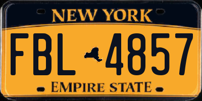 NY license plate FBL4857