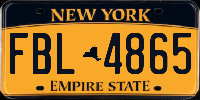 NY license plate FBL4865
