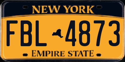 NY license plate FBL4873