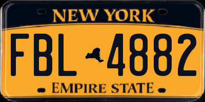 NY license plate FBL4882