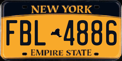 NY license plate FBL4886