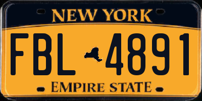NY license plate FBL4891
