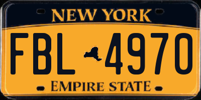 NY license plate FBL4970