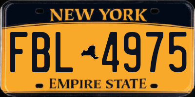 NY license plate FBL4975