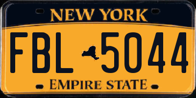 NY license plate FBL5044