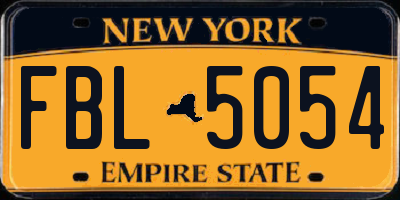 NY license plate FBL5054