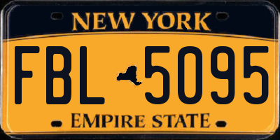 NY license plate FBL5095