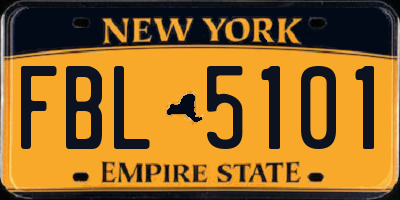 NY license plate FBL5101
