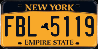 NY license plate FBL5119