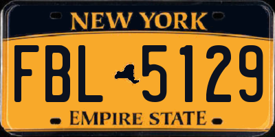 NY license plate FBL5129