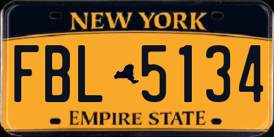 NY license plate FBL5134