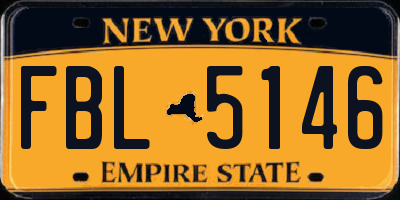 NY license plate FBL5146