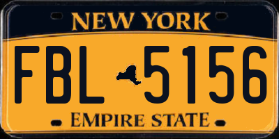 NY license plate FBL5156