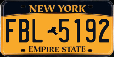 NY license plate FBL5192