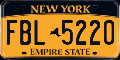 NY license plate FBL5220