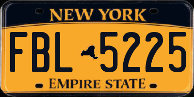 NY license plate FBL5225