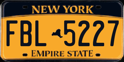 NY license plate FBL5227