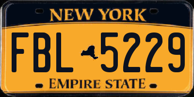 NY license plate FBL5229