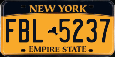 NY license plate FBL5237