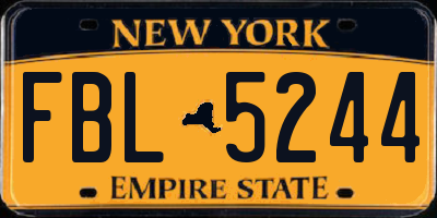 NY license plate FBL5244