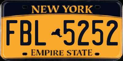 NY license plate FBL5252