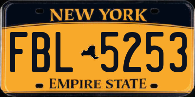 NY license plate FBL5253