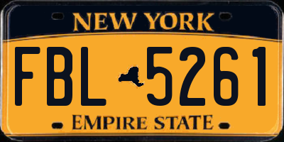 NY license plate FBL5261