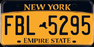 NY license plate FBL5295
