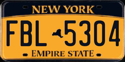NY license plate FBL5304