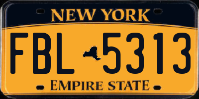 NY license plate FBL5313