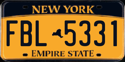 NY license plate FBL5331