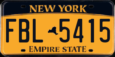 NY license plate FBL5415